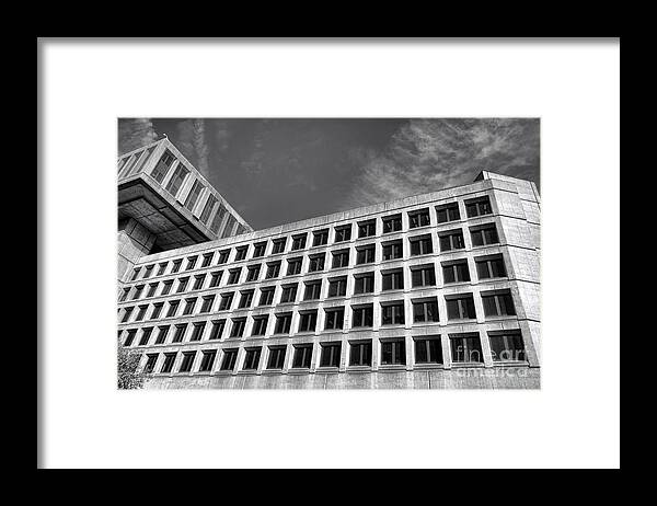 Fbi Framed Print featuring the photograph FBI Building Side View by Olivier Le Queinec