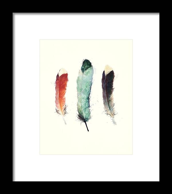 Feathers Framed Print featuring the painting Feathers by Amy Hamilton