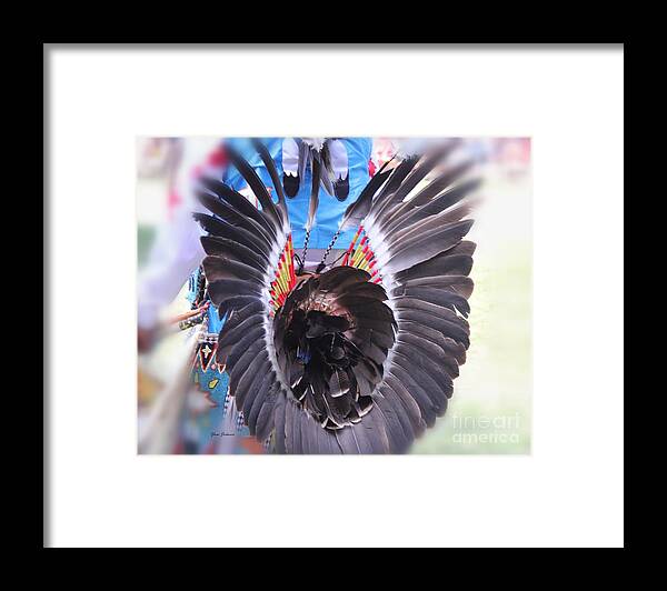 Pow Wow Framed Print featuring the photograph Feathers decoration by Yumi Johnson