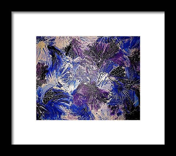 Painting Acrylics Prints Framed Print featuring the painting Feathers In The Wind by Monique Wegmueller