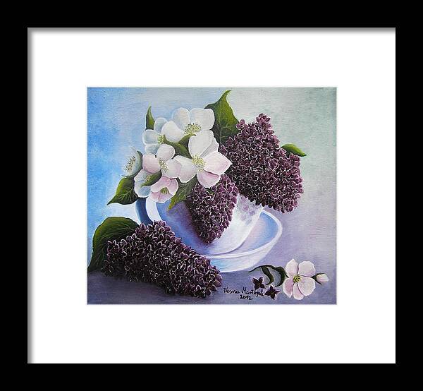 Fragrance Framed Print featuring the painting Feel the fragrance by Vesna Martinjak