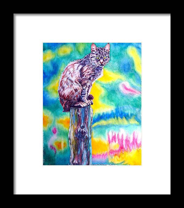 Cat Framed Print featuring the painting Felix by Xavier Francois Hussenet