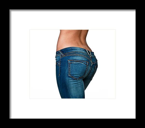 Curve Framed Print featuring the photograph Female buttocks by John Sommer