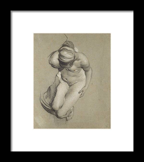 Woman Framed Print featuring the drawing Female Nude by Jacob Adriensz Backer