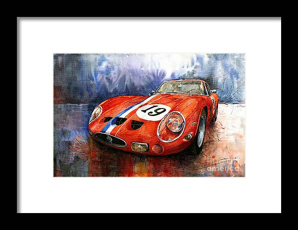 Shevchukart Framed Print featuring the painting Ferrari 250 GTO 1963 by Yuriy Shevchuk
