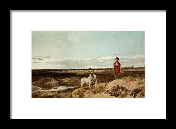 Ferreting Framed Print featuring the painting Ferreting by Richard Ansdell