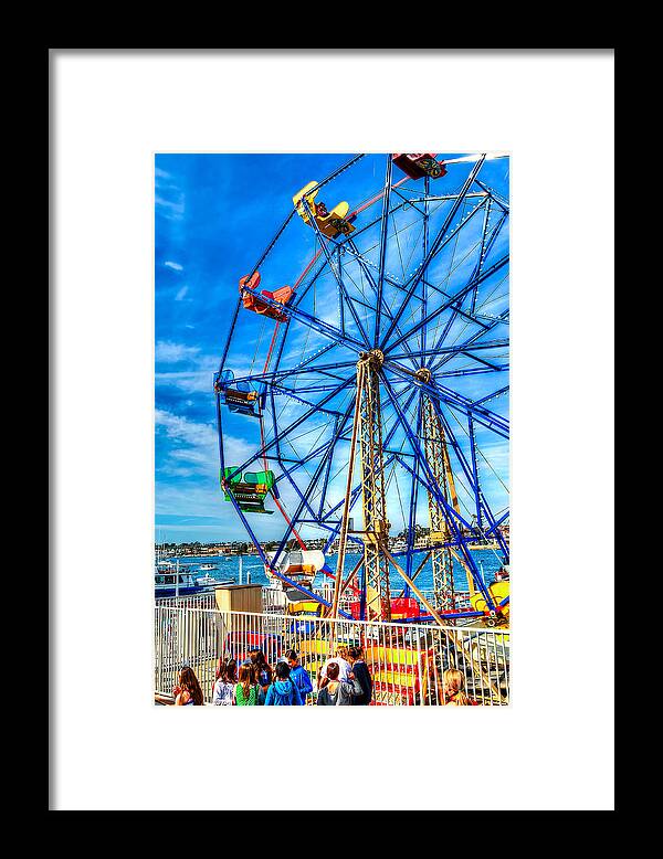 Ferris Wheel Framed Print featuring the photograph Ferris Wheel - Balboa Fun Zone by Jim Carrell