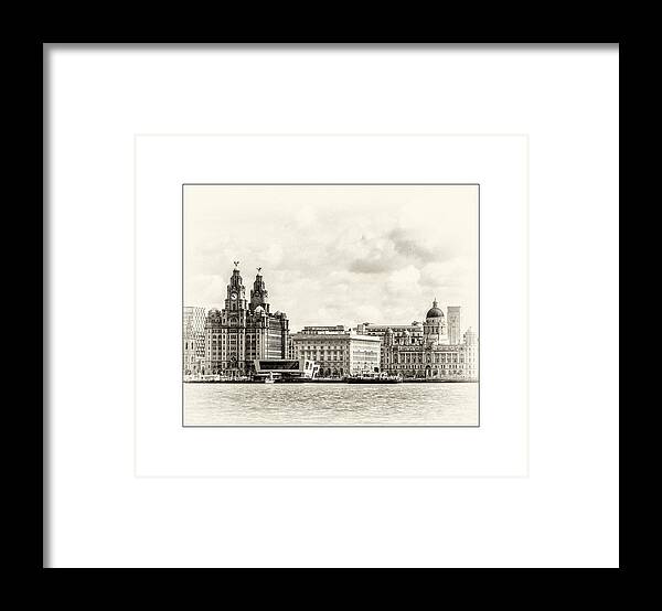 Liverpool Museum Framed Print featuring the photograph Ferry at Liverpool terminal by Spikey Mouse Photography