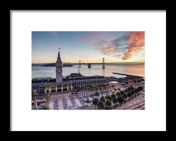 California Framed Print featuring the photograph Ferry Building Sunrise - San Francisco by Michael Lee