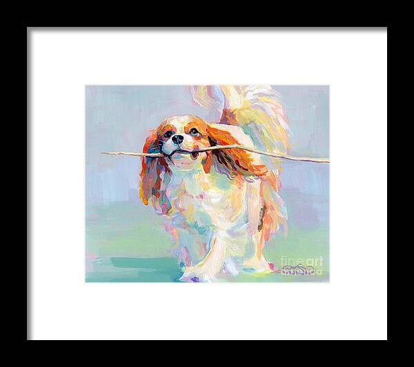 Cavalier King Charles Spaniel Framed Print featuring the painting Fiddlesticks by Kimberly Santini
