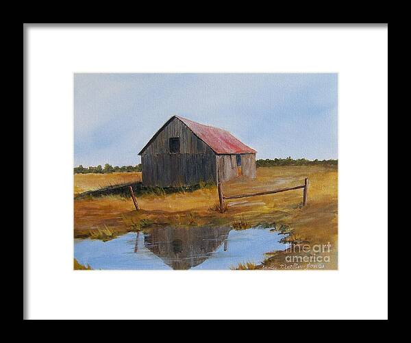 Barn Framed Print featuring the painting Fields Of Gold by Jackie Mueller-Jones