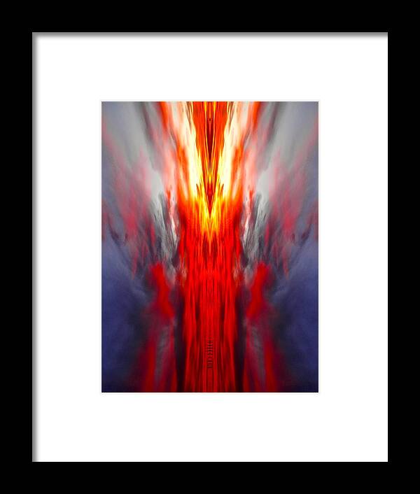 Abstract Framed Print featuring the photograph Fiery Clouds Sunset by Joe Wyman