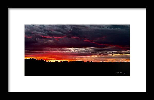 Texas Framed Print featuring the photograph Fiery Glow by Lucy VanSwearingen