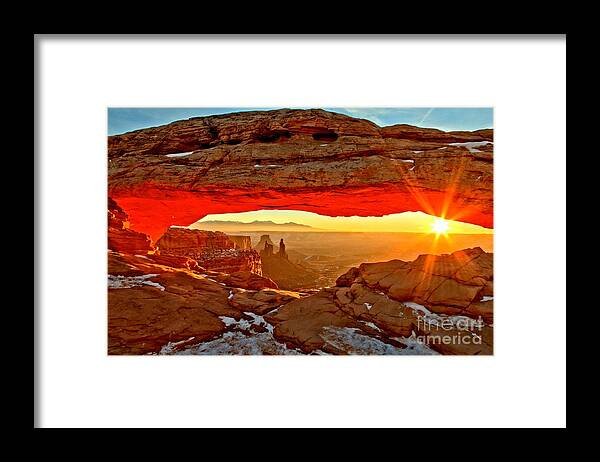 Canyonlands National Park Framed Print featuring the photograph Fiery Morning by Adam Jewell