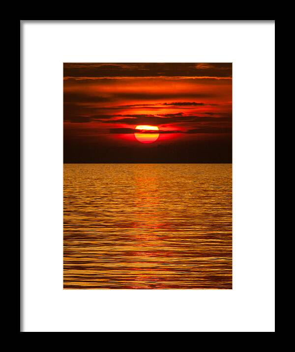 Landscapes Framed Print featuring the photograph Fiery sunset by Davorin Mance