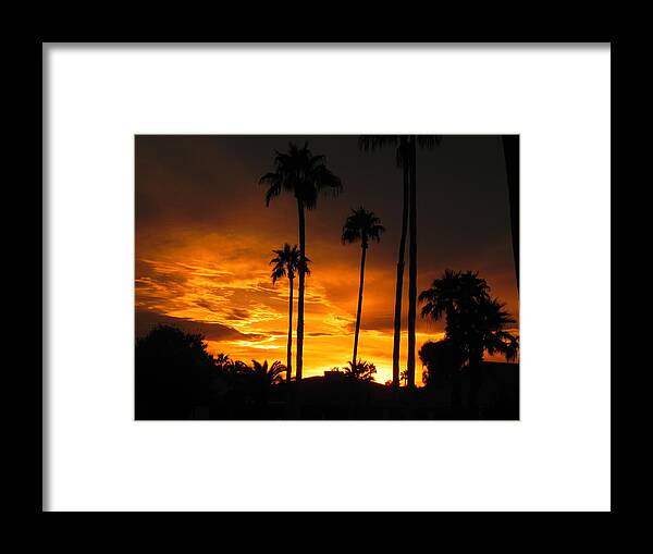 Sunset Framed Print featuring the photograph Fiery Sunset by Deb Halloran