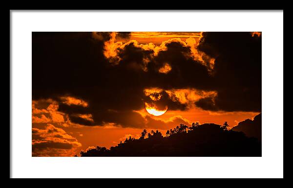 Manzanillo Framed Print featuring the photograph Fiery Sunset by Tommy Farnsworth