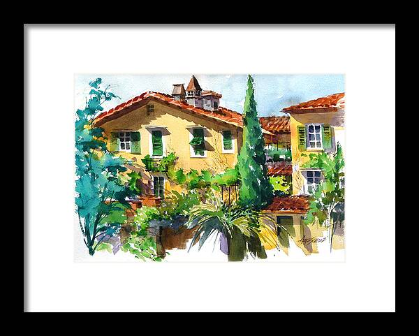 Italian Villa Framed Print featuring the painting Fiesole Villa by Art Scholz