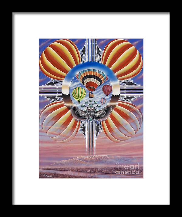 Balloons Framed Print featuring the painting Fiesta De Colores by Ricardo Chavez-Mendez