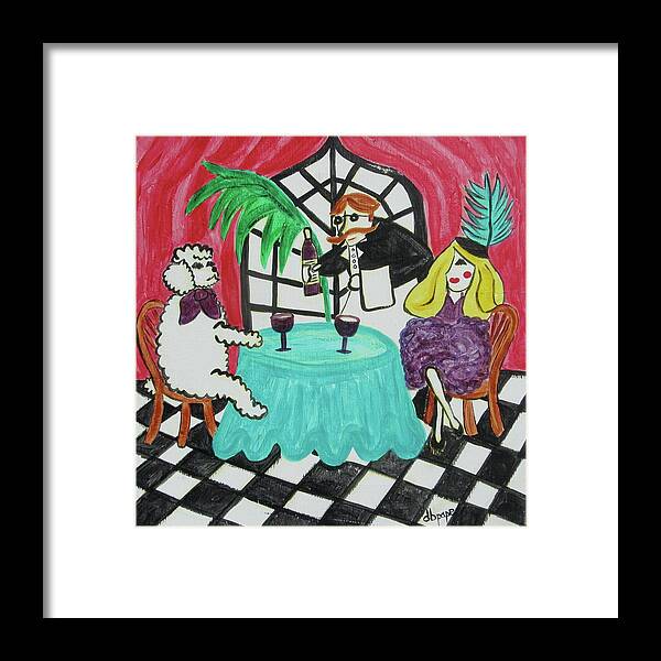 Poodle Framed Print featuring the painting Fifi's Night Out by Diane Pape