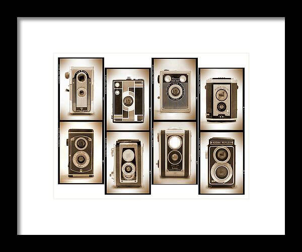 Vintage Cameras Framed Print featuring the photograph Film Camera Proofs 4 by Mike McGlothlen