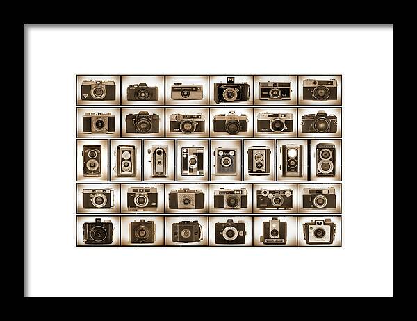 Vintage Cameras Framed Print featuring the photograph Film Camera Proofs by Mike McGlothlen