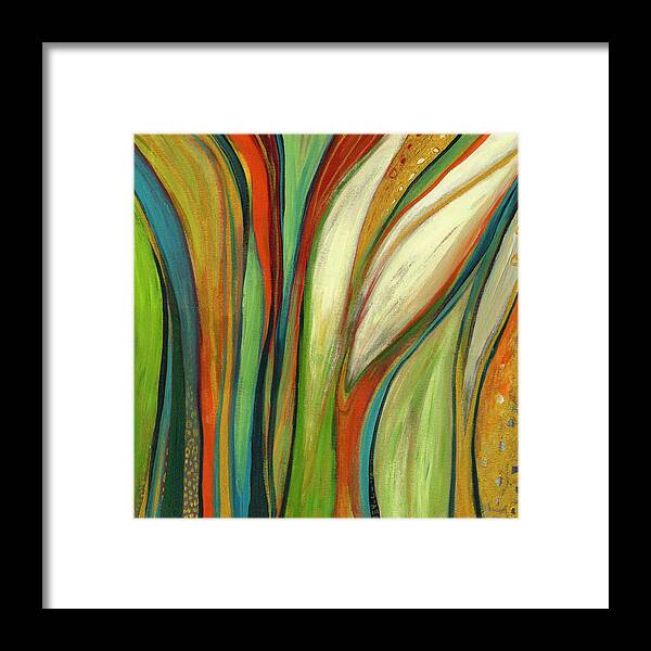 Abstract Framed Print featuring the painting Finding Paradise by Jennifer Lommers