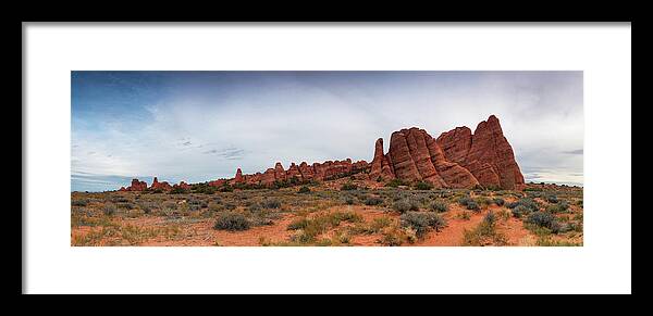 Scenics Framed Print featuring the photograph Fins Near Sand Dune Arch, Arches by Fotomonkee