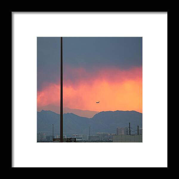 Landscapes Framed Print featuring the photograph Fire Above Vegas by Douglas Miller