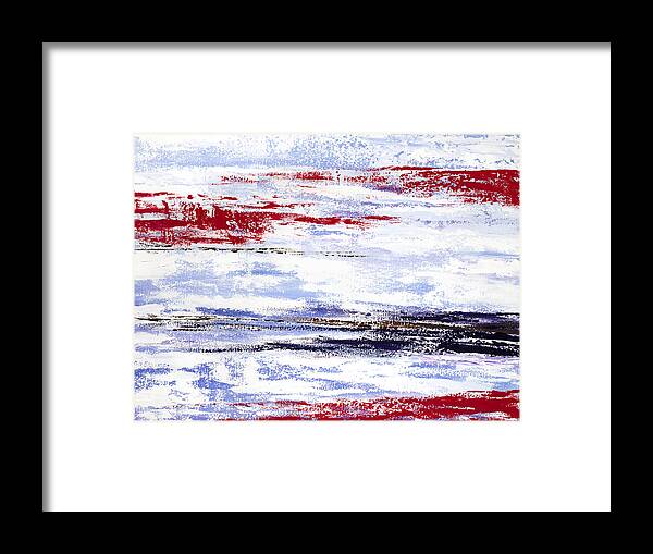 Abstract Framed Print featuring the painting I C Red by Tamara Nelson