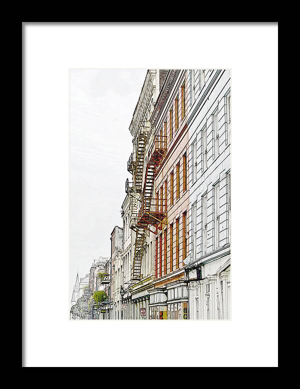 Outdoor Framed Print featuring the photograph Fire Escapes New Orleans by Alexandra Till