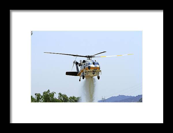 Aviation Framed Print featuring the photograph Fire Hawk Water Drop by Shoal Hollingsworth