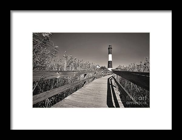 Robert Moses State Park Framed Print featuring the photograph Fire Island Boardwalk by George Oze