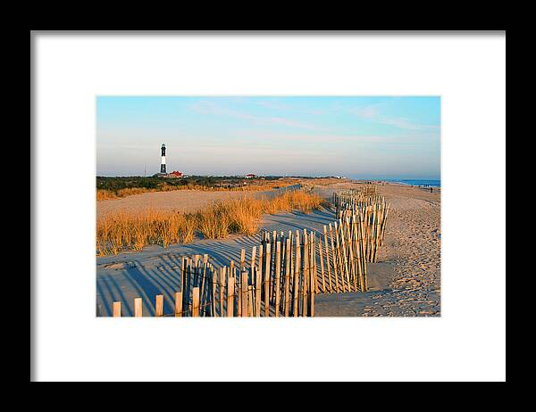 Shadow Framed Print featuring the photograph Fire Island Lighthouse, Long Island, Ny by Rudi Von Briel