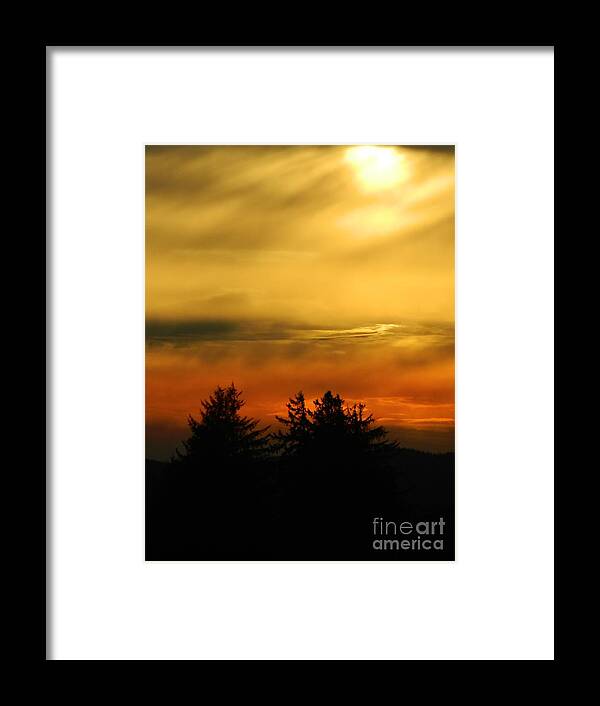 Fire Framed Print featuring the photograph Fire Sunset 4 by Gallery Of Hope 