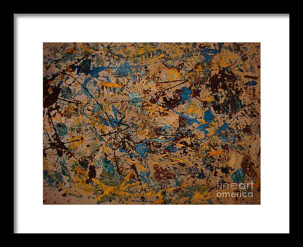 Time Framed Print featuring the painting Fire Work by Fereshteh Stoecklein