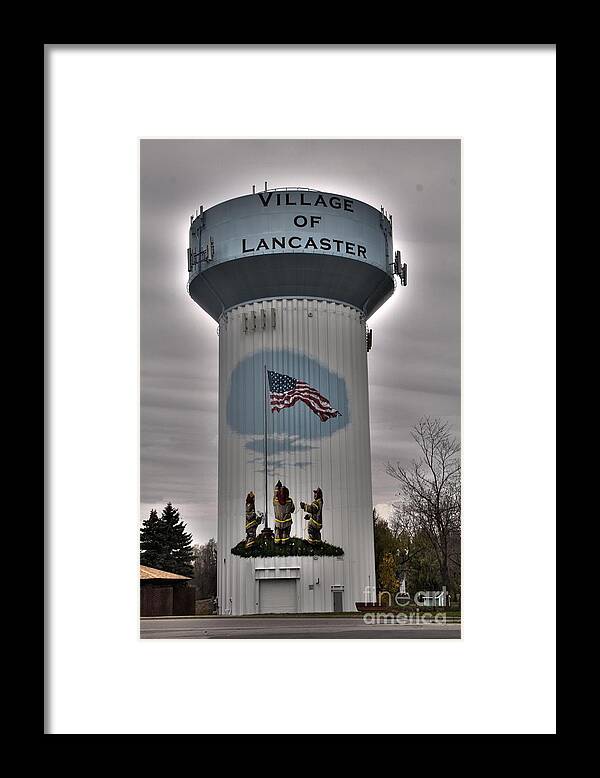Water Tower Framed Print featuring the photograph Firefighter's Mural by Jim Lepard