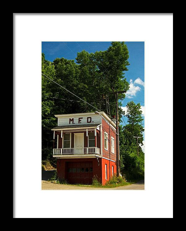 Firehouse Framed Print featuring the photograph Firehouse Meshoppen Pennsylvania by Elsa Santoro