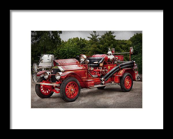 Savad Framed Print featuring the photograph Fireman - Phoenix No2 Stroudsburg PA 1923 by Mike Savad