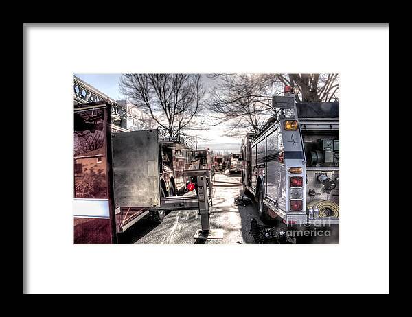 Firefighter Framed Print featuring the photograph Firetruck isle by Jim Lepard