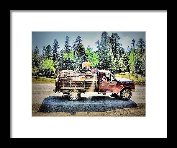 Old Truck Framed Print featuring the photograph Firewood Gathering by Jacqui Binford-Bell
