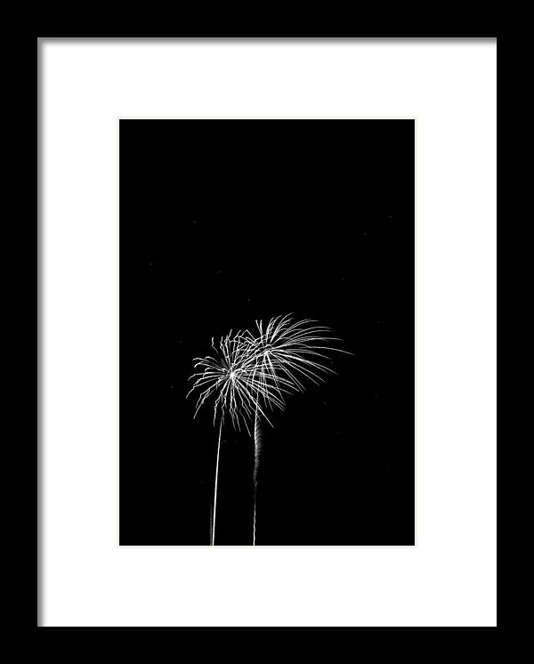 Addison Kaboom Framed Print featuring the photograph Firework Palm Trees by Darryl Dalton
