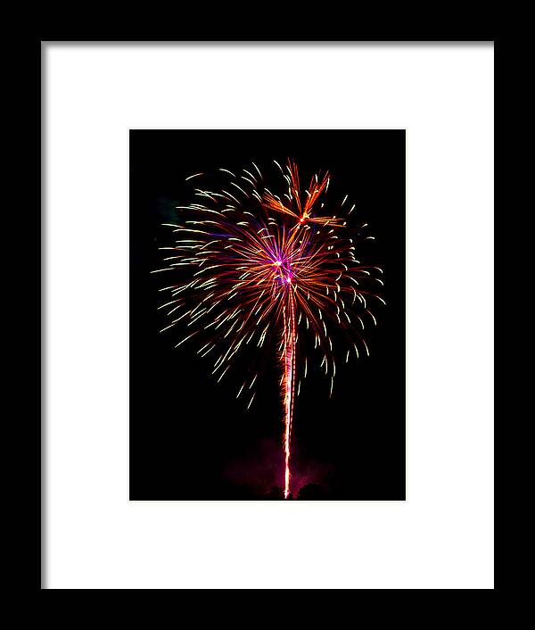 Burst Framed Print featuring the photograph Fireworks 11 by Paul Freidlund