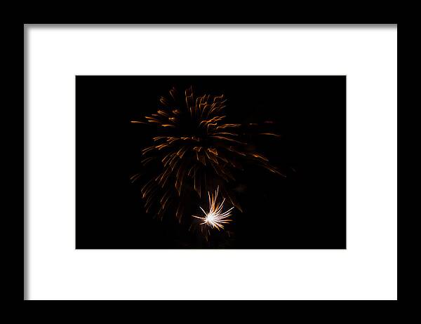 Fireworks Framed Print featuring the photograph Fireworks 2 by Susan McMenamin
