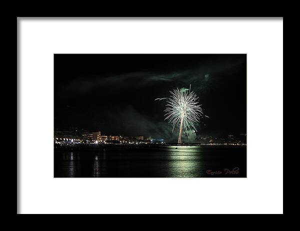 Ceriale Framed Print featuring the photograph Fireworks Ceriale 2013 3672 by Enrico Pelos