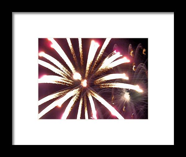 Fireworks Framed Print featuring the photograph Fireworks by Janice Drew