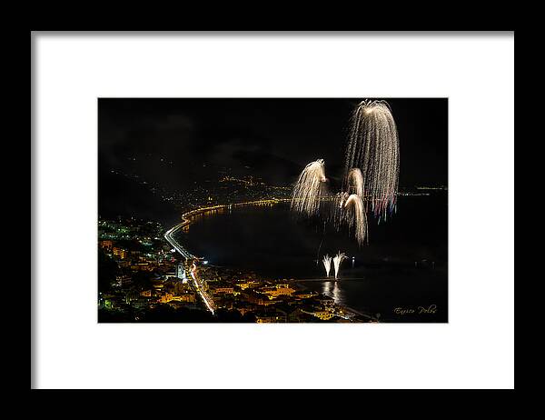 Laigueglia Framed Print featuring the photograph FIREWORKS LAIGUEGLIA 2013 3213 - ph Enrico Pelos by Enrico Pelos