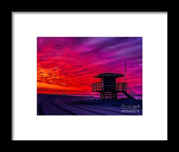 Dawn Framed Print featuring the photograph Firey Dawn at the Jersey Shore by Nick Zelinsky Jr