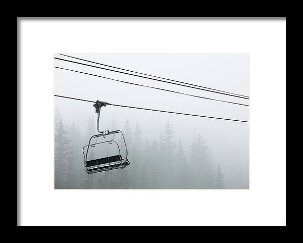 Aspen Framed Print featuring the photograph First Chair in the Storm by Adam Pender
