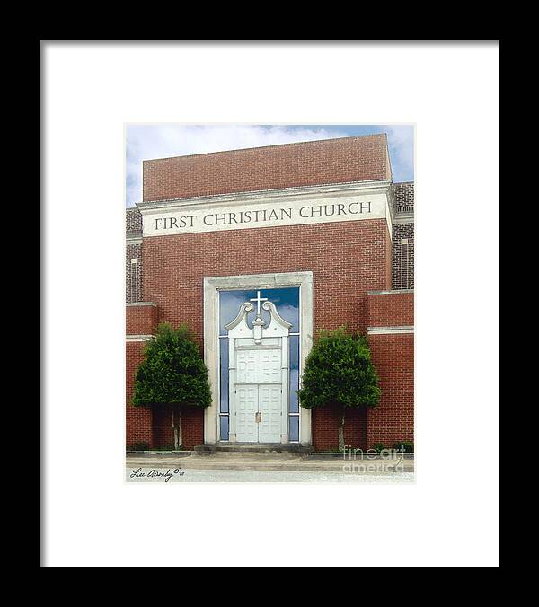 Historic Churches Framed Print featuring the photograph First Christian Church by Lee Owenby